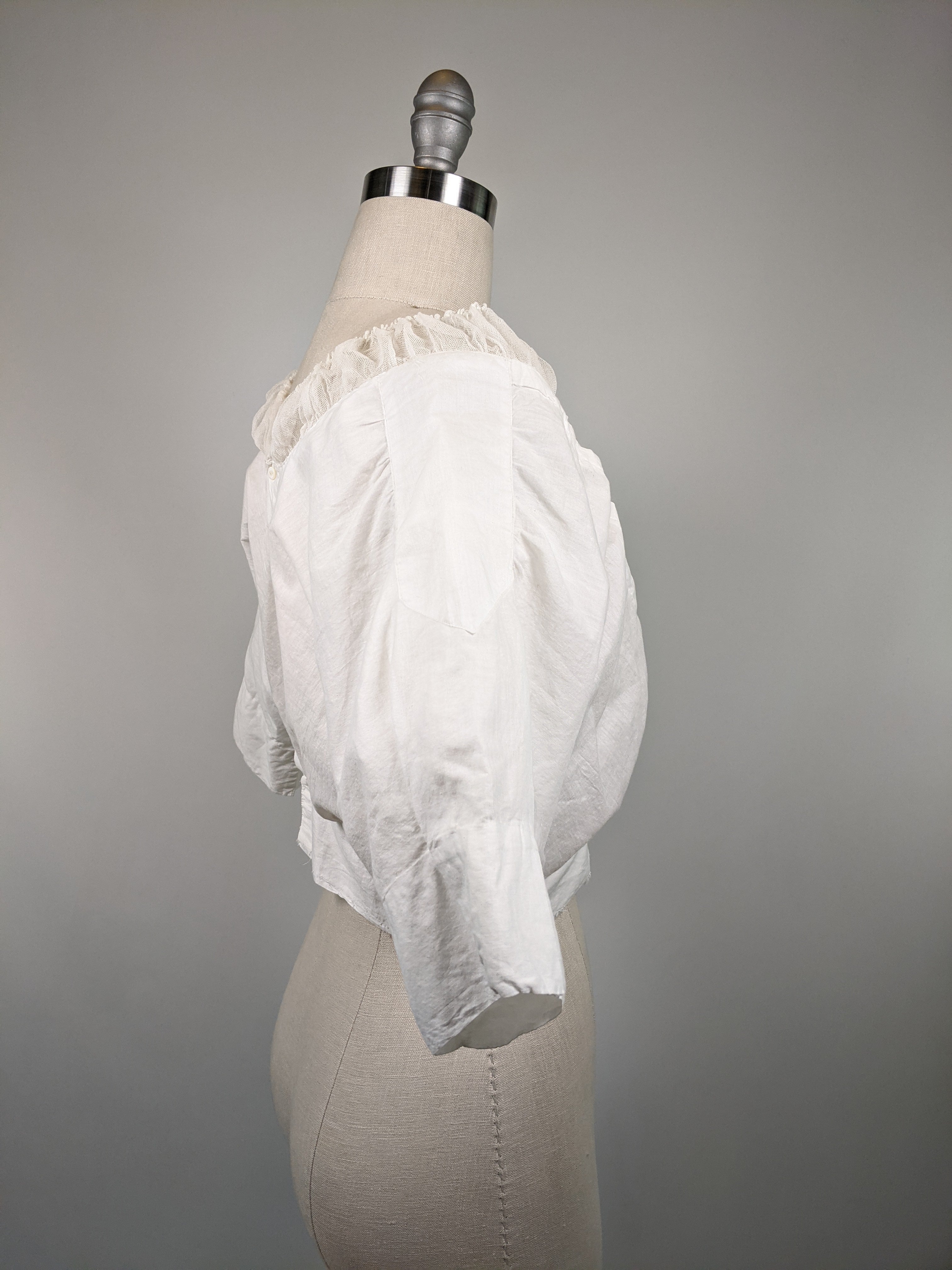 1910s Cotton Corset Cover / Dress Top