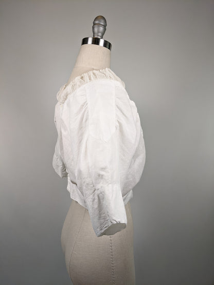 1910s Cotton Corset Cover / Dress Top