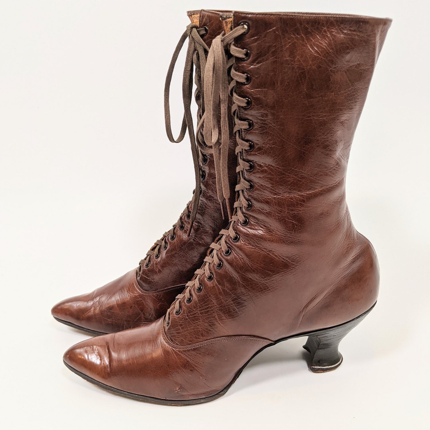 1910s-20s Brown Boots | Approx Sz 7-7.5
