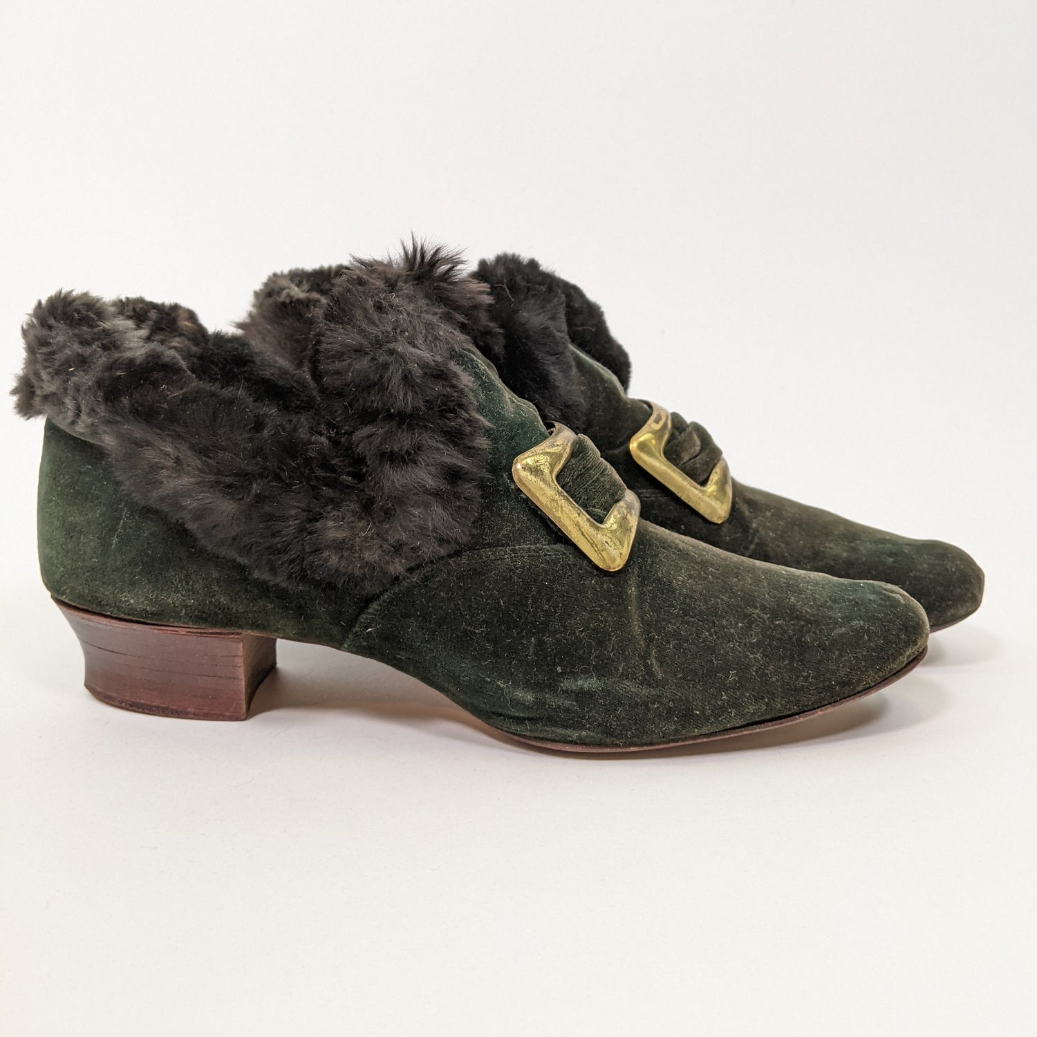 1890s-1900s Green Slippers