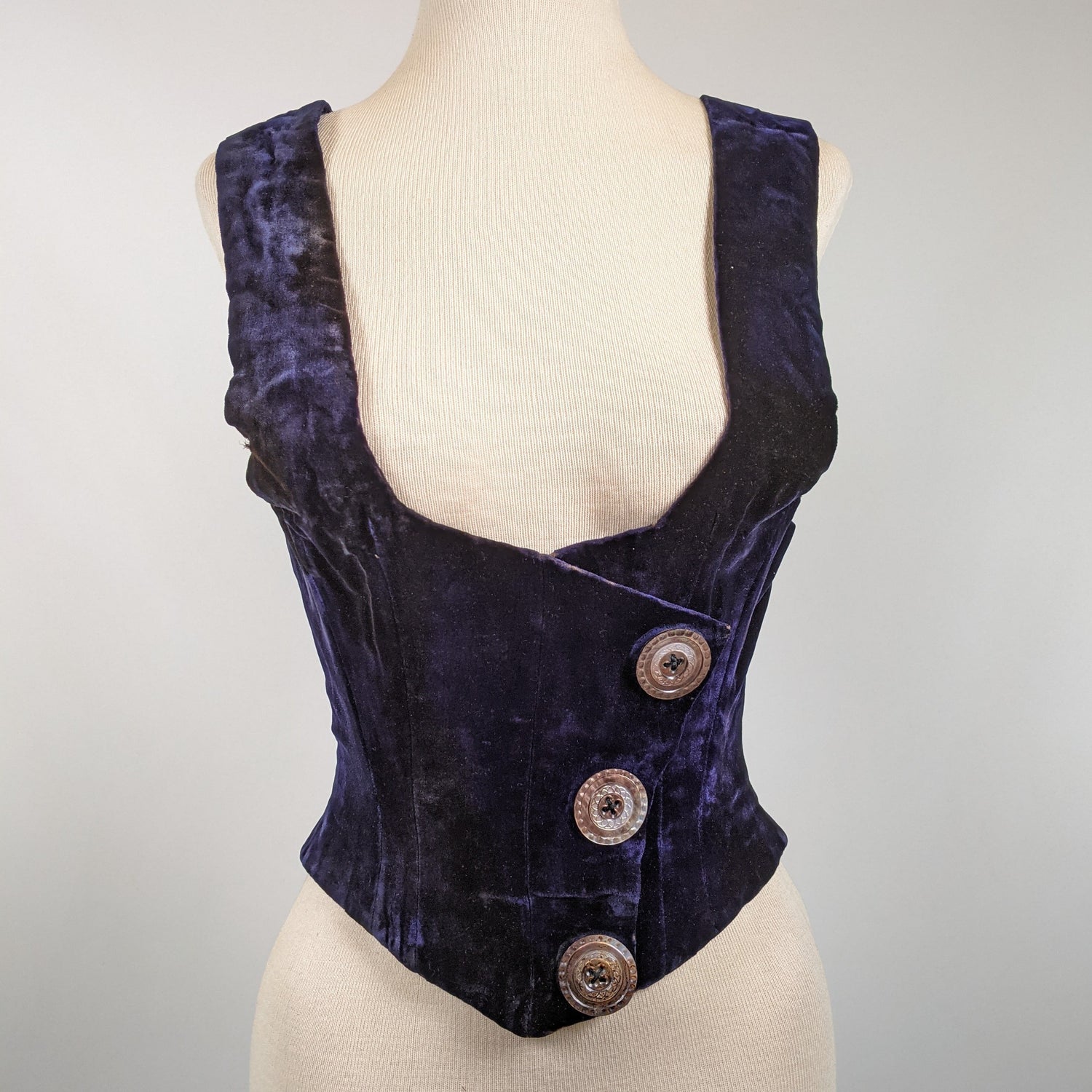 1880s Velvet Bodice or Waistcoat