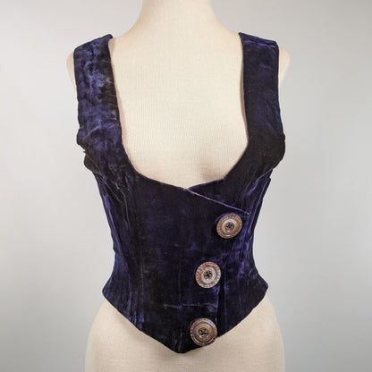 1880s Velvet Bodice or Waistcoat