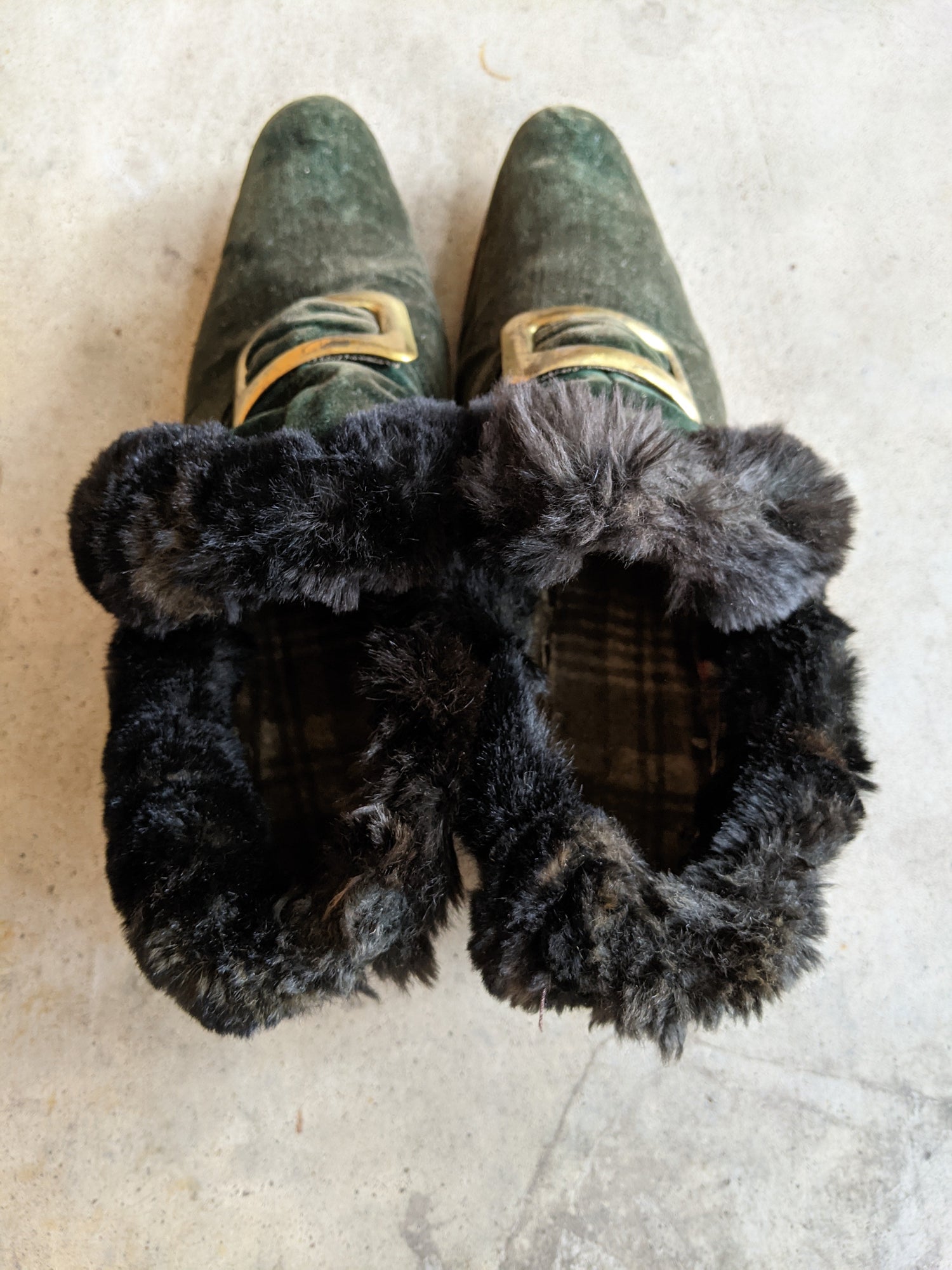 1890s-1900s Green Slippers