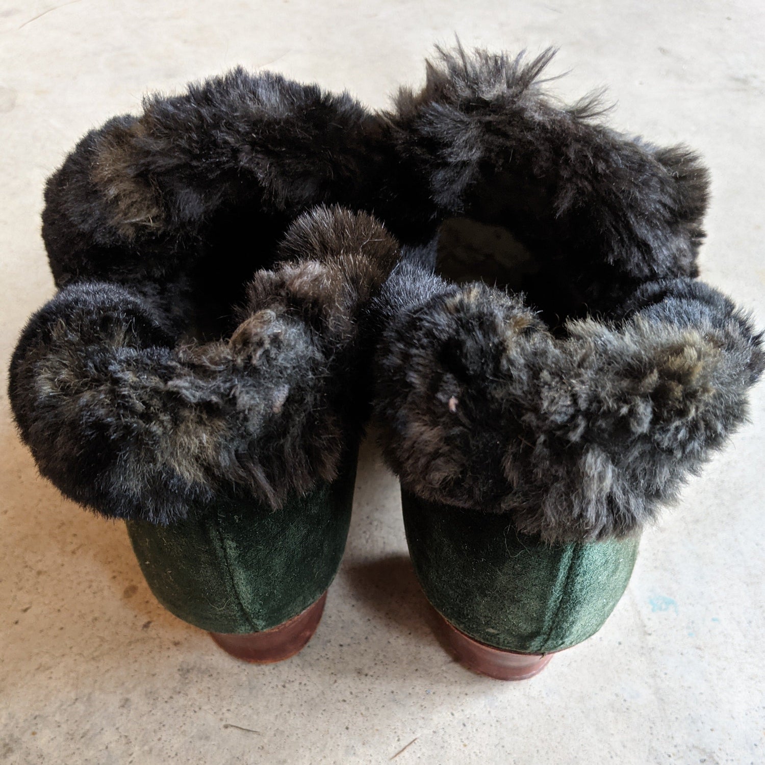 1890s-1900s Green Slippers