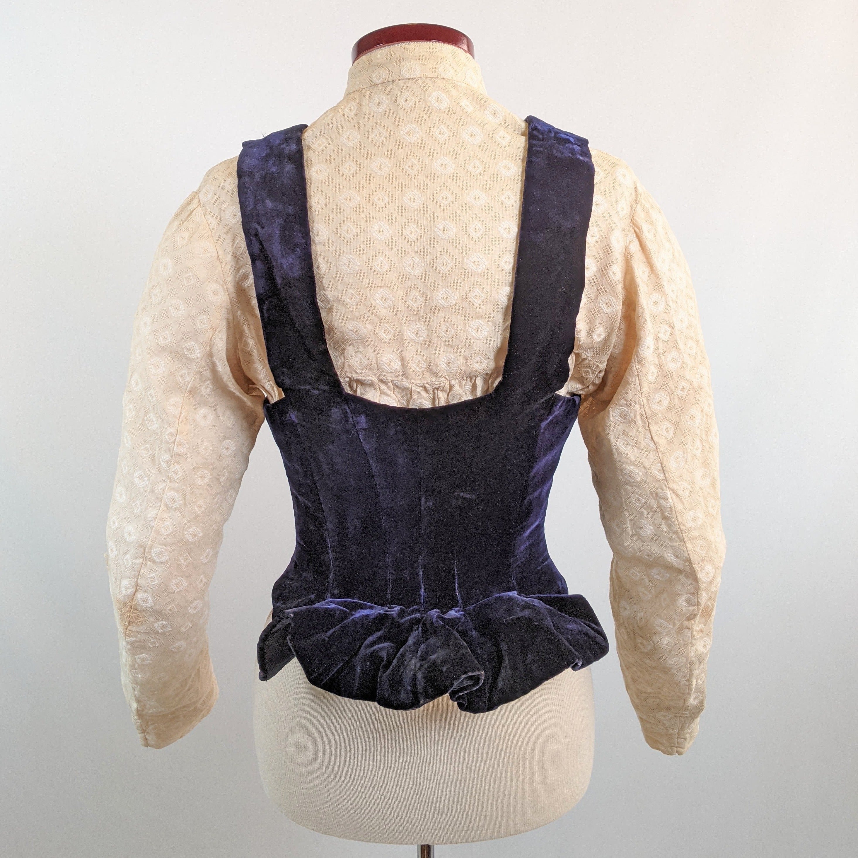 1880s Velvet Bodice or Waistcoat
