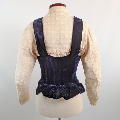 1880s Velvet Bodice or Waistcoat