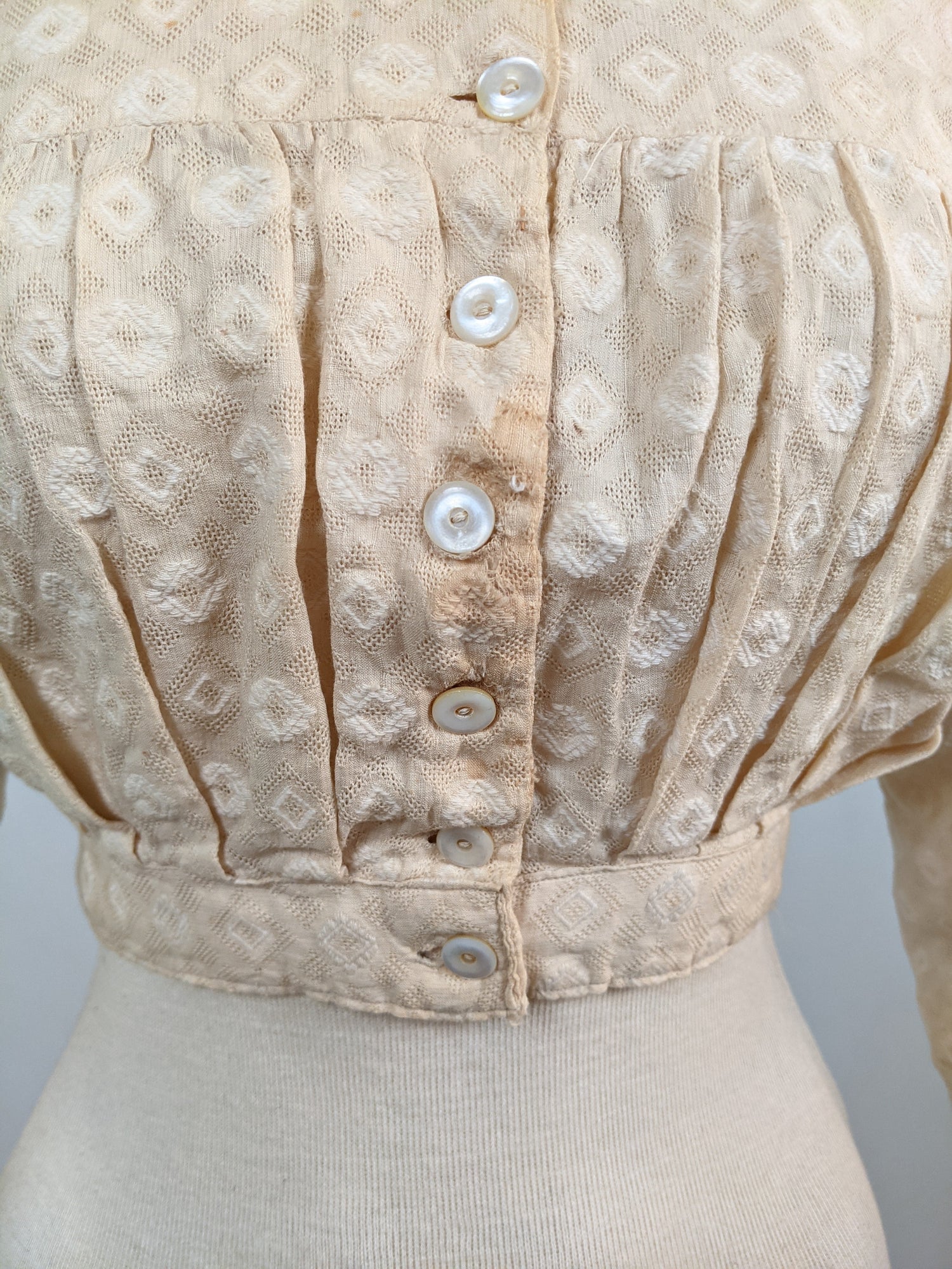 1870s-80s Cotton Shirtwaist