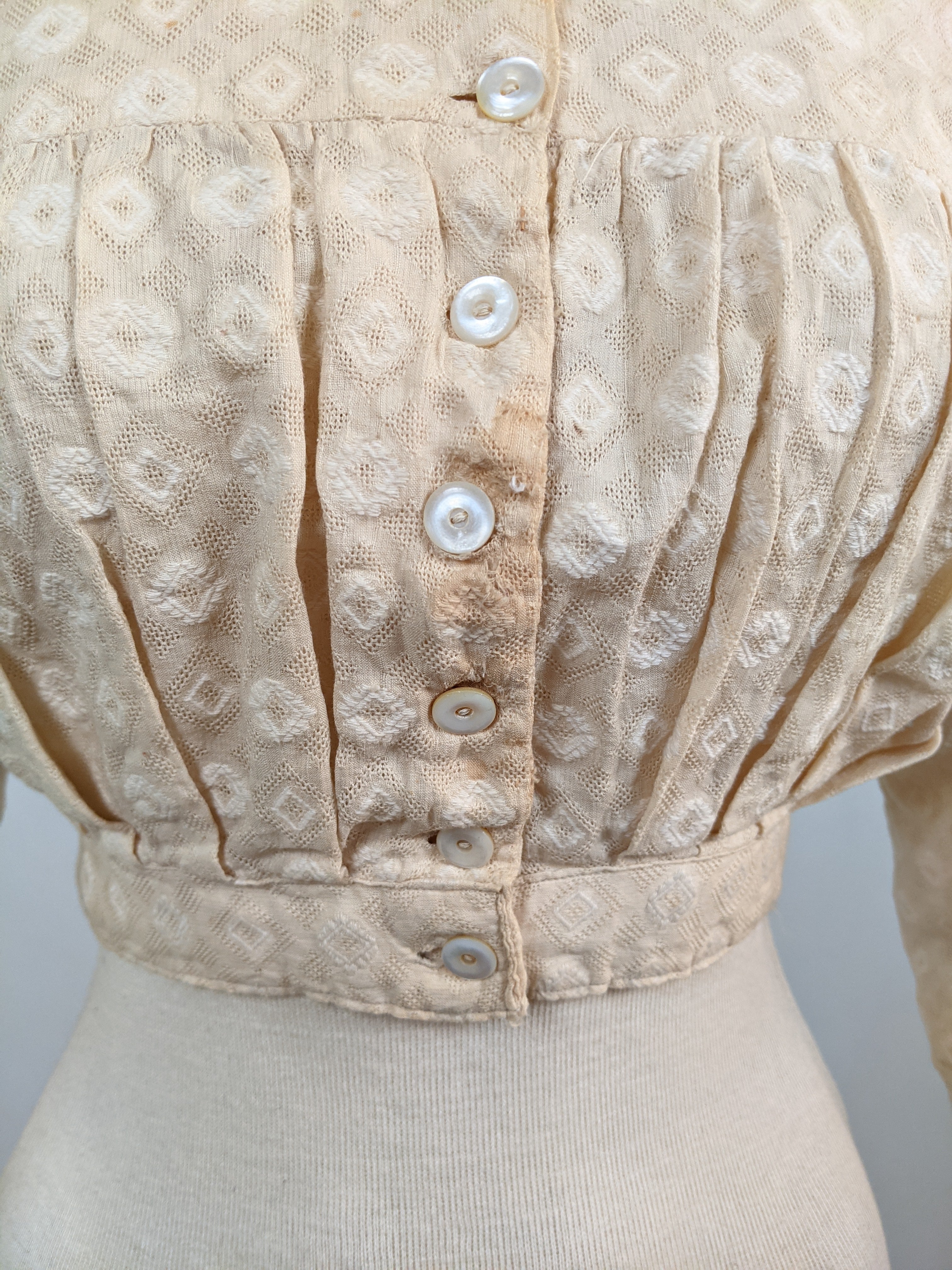 1870s-80s Cotton Shirtwaist