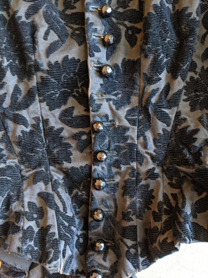 1880s Black Brocade Bodice