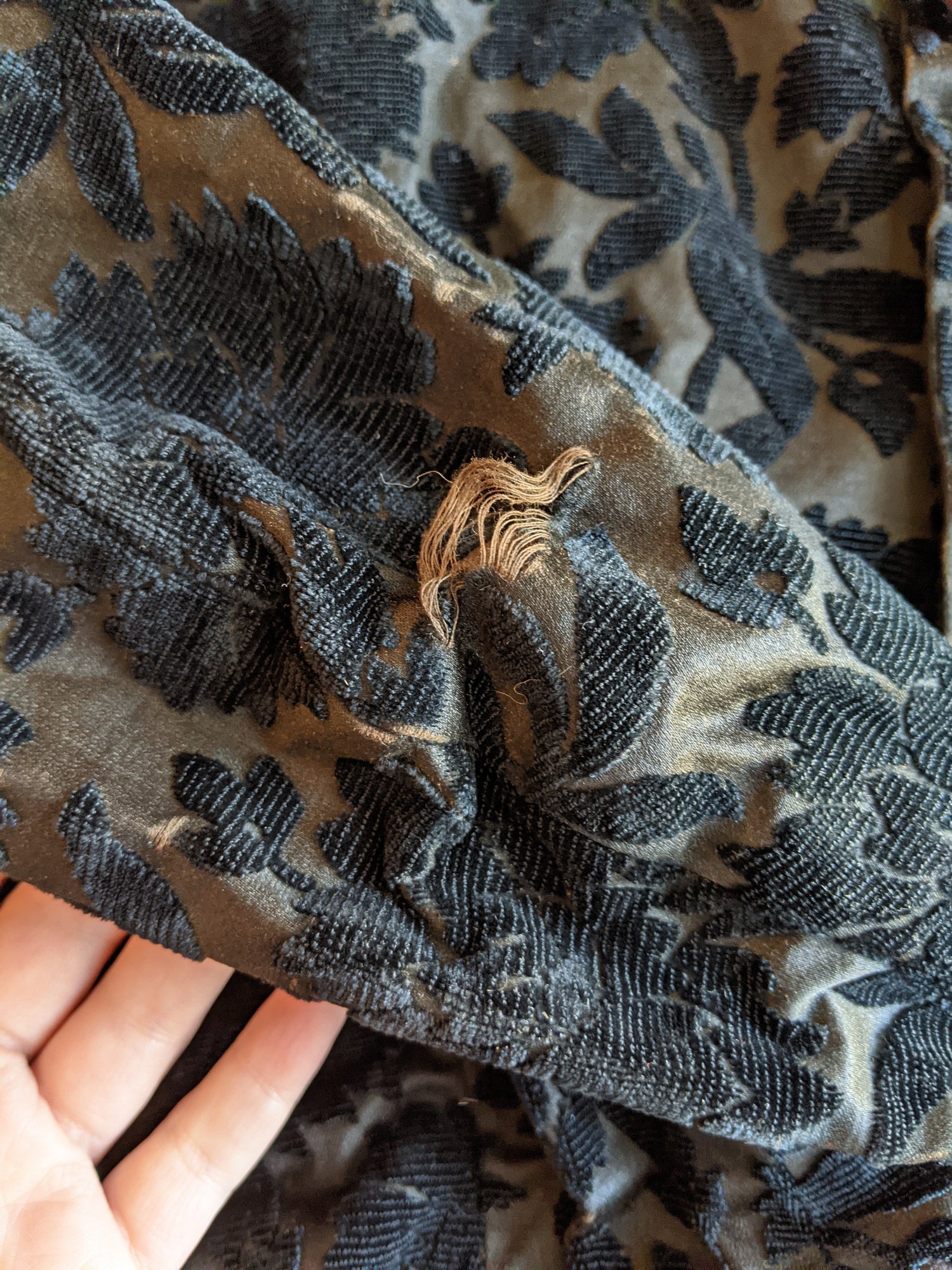 1880s Black Brocade Bodice