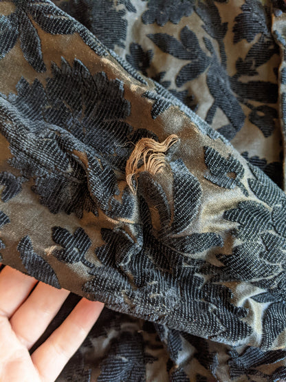 1880s Black Brocade Bodice