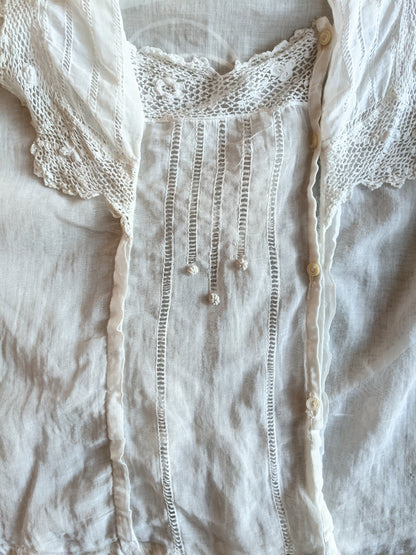 1910s White Cotton Blouse | 