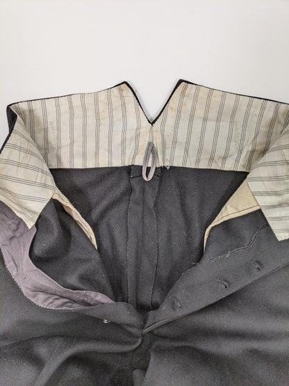 1900s-1910s Black Wool Trousers