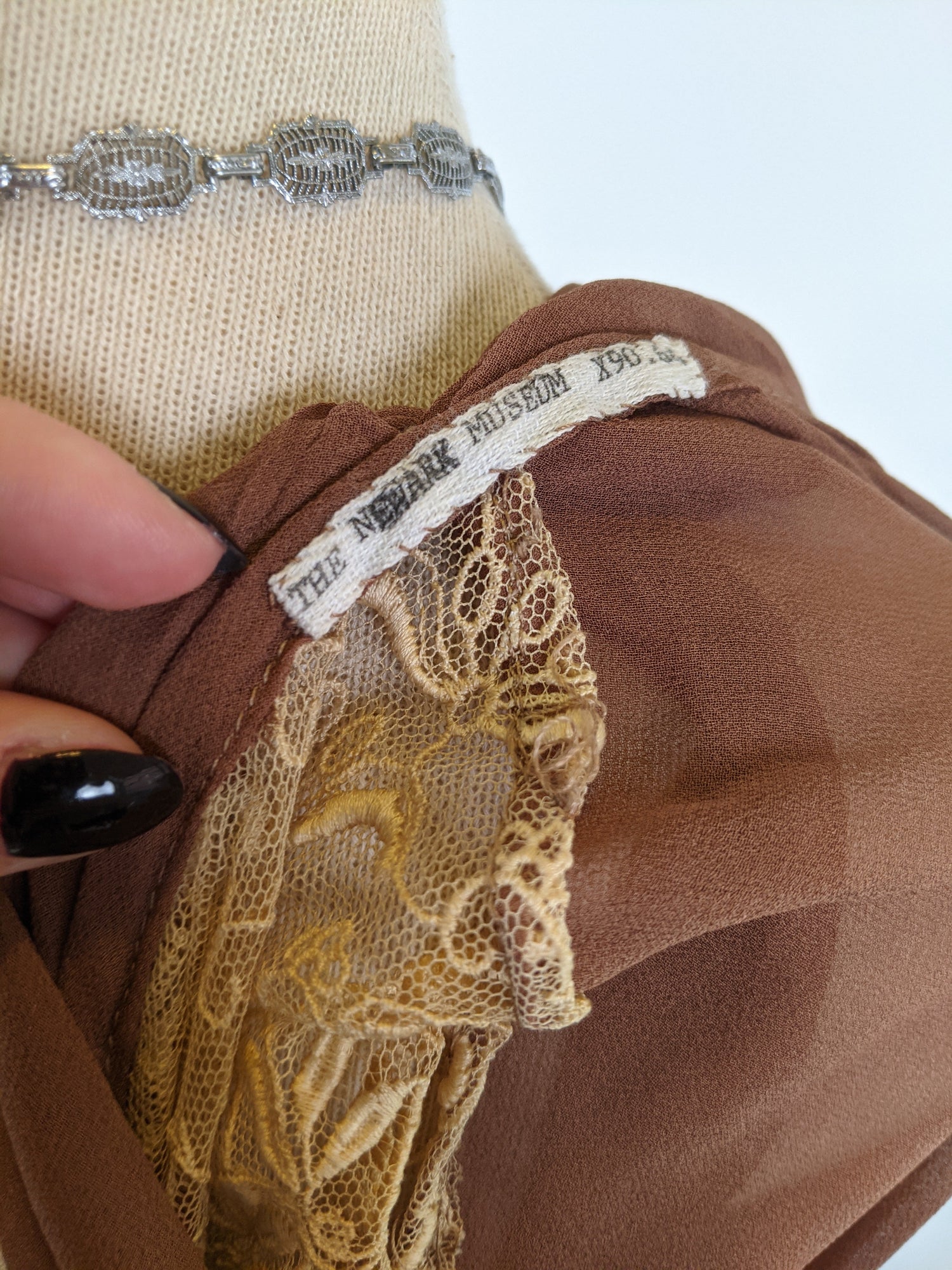 1920s Sheer Silk + Lace Dress
