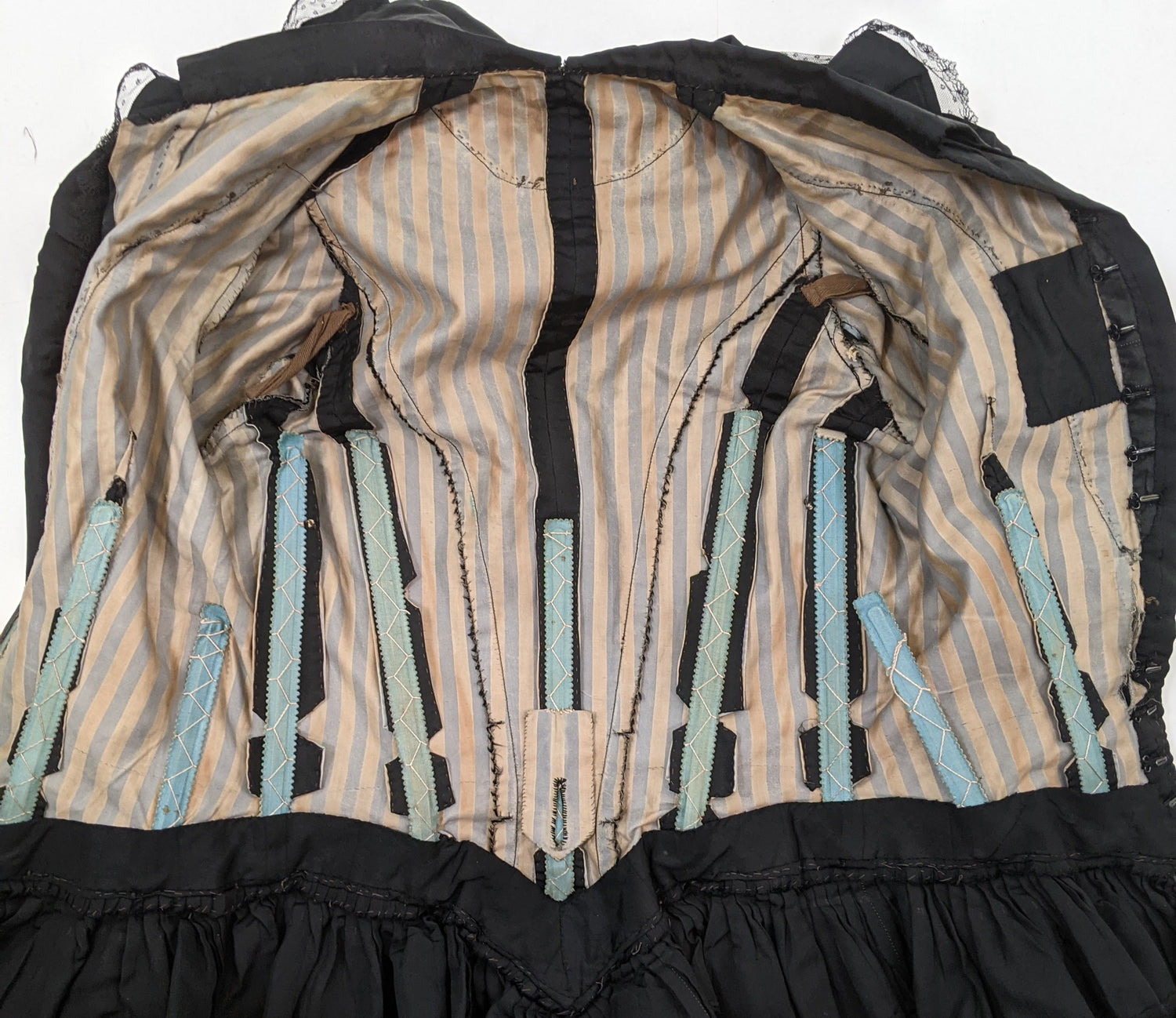 1890s Black Bodice XXS
