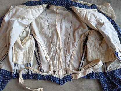 1900s Blue Polka Dot Bodice
