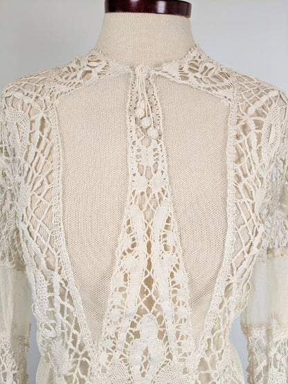 1900s White Lace Blouse