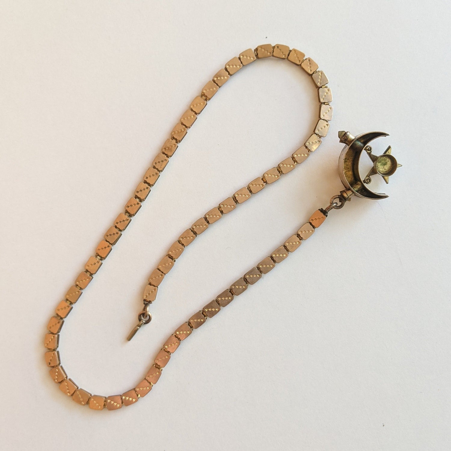 Late 19th C Book Chain Celestial Necklace