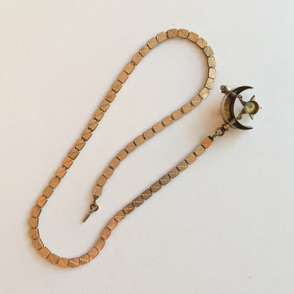 Late 19th C Book Chain Celestial Necklace