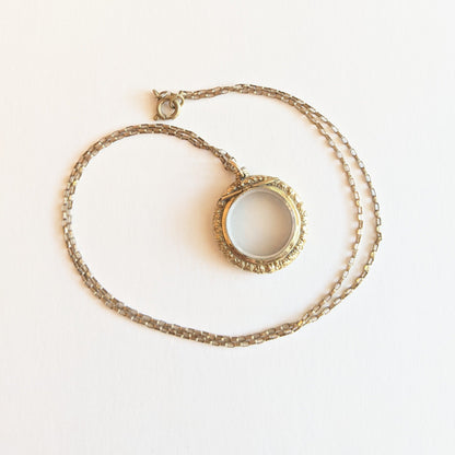 19th C Glass Locket Necklace
