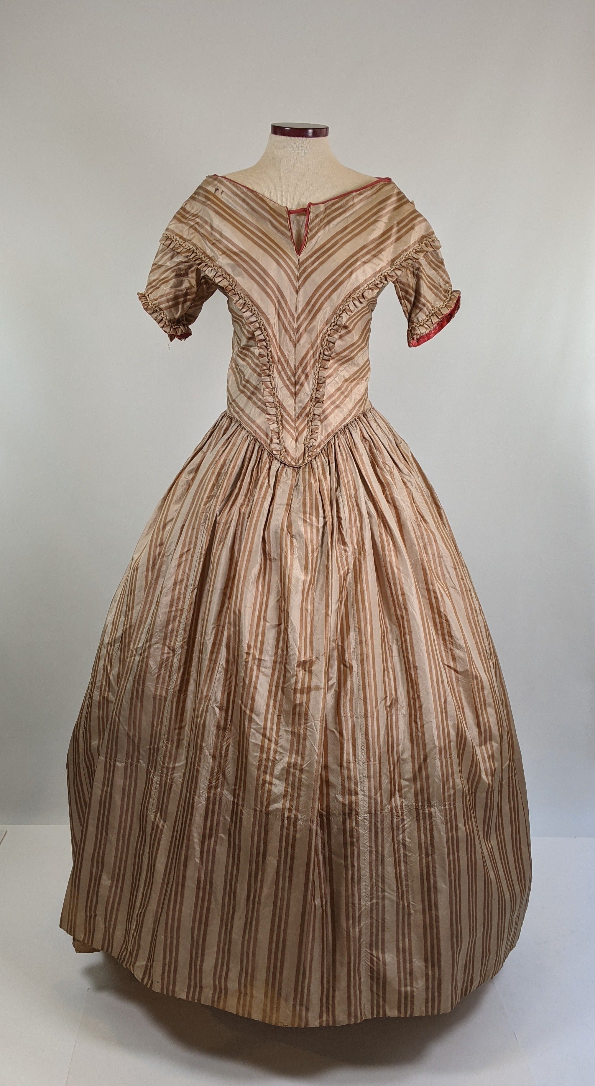 Romantic Era Gold Silk Evening Gown