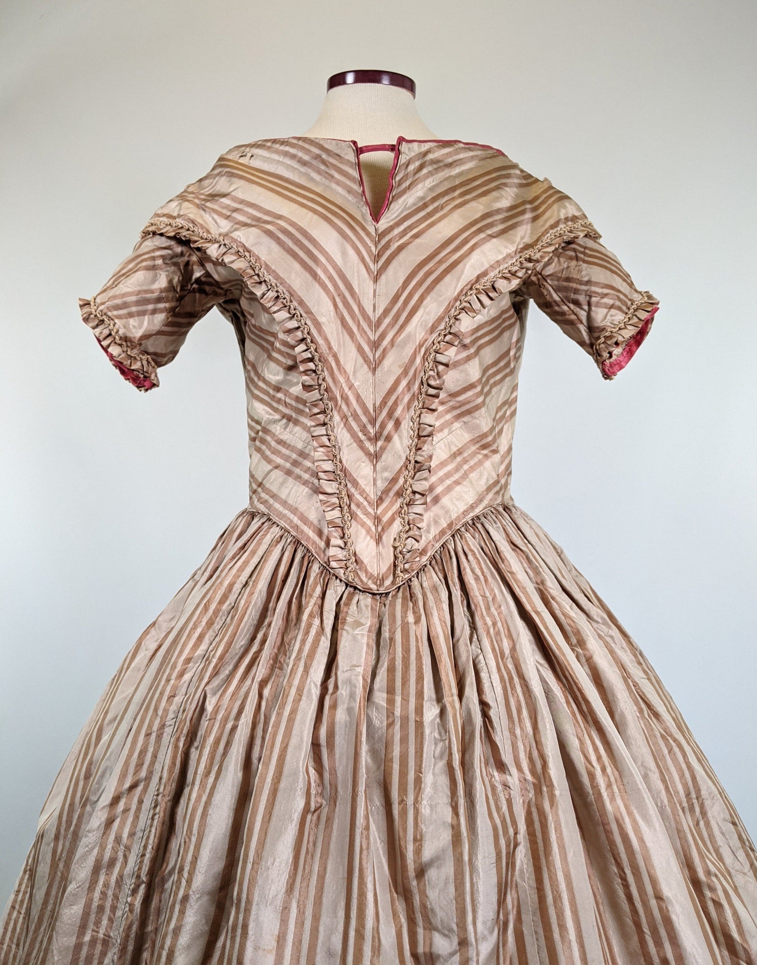 Romantic Era Gold Silk Evening Gown