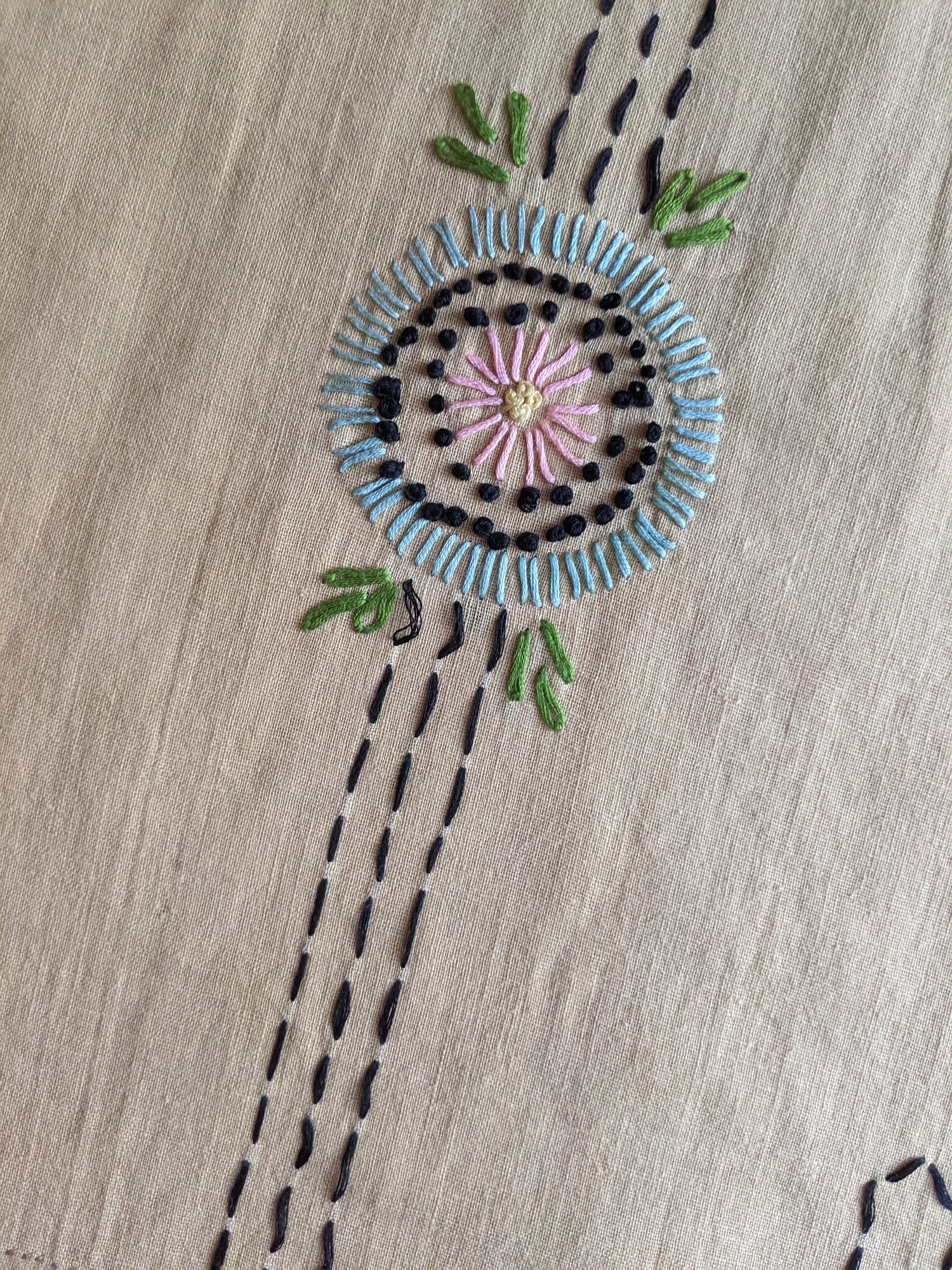 1920s Embroidered Handmade Dress | Sz L
