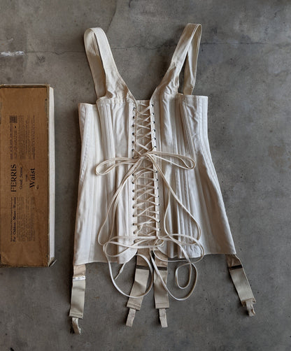 1910s Deadstock Ferris Corset | Sz 28