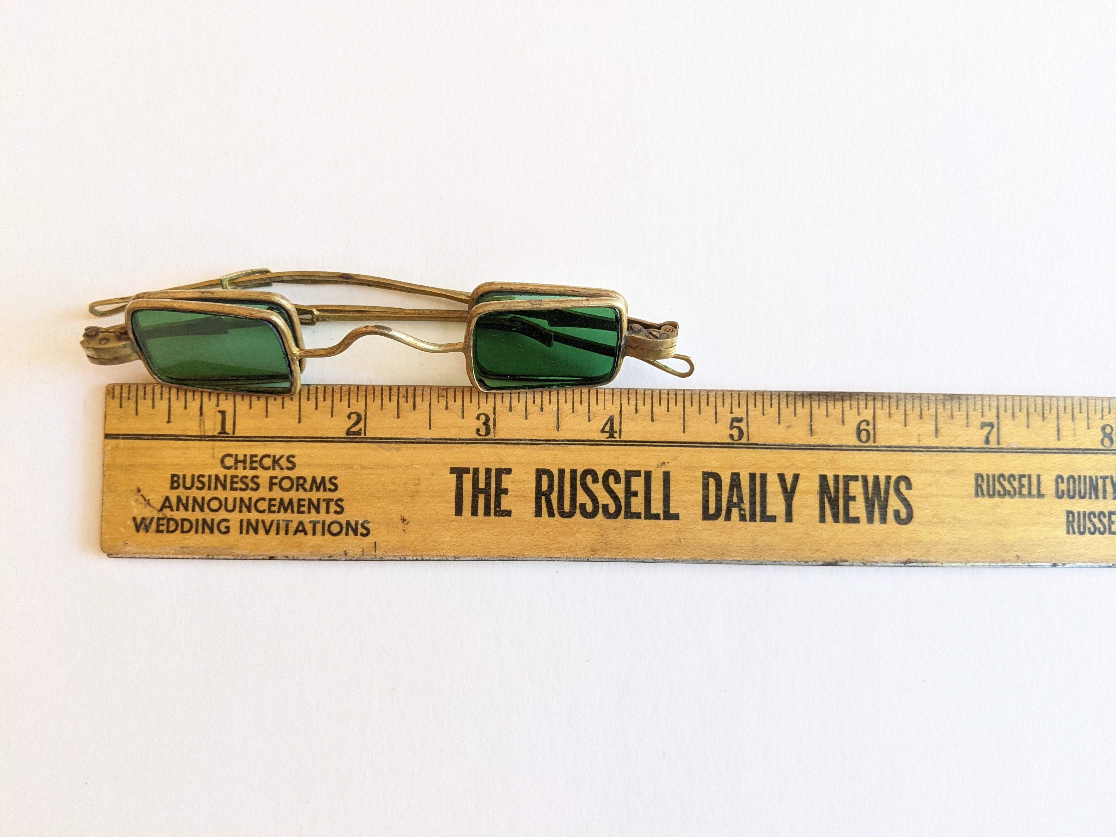 19th C. Green Tinted 4-Lens Eyeglasses