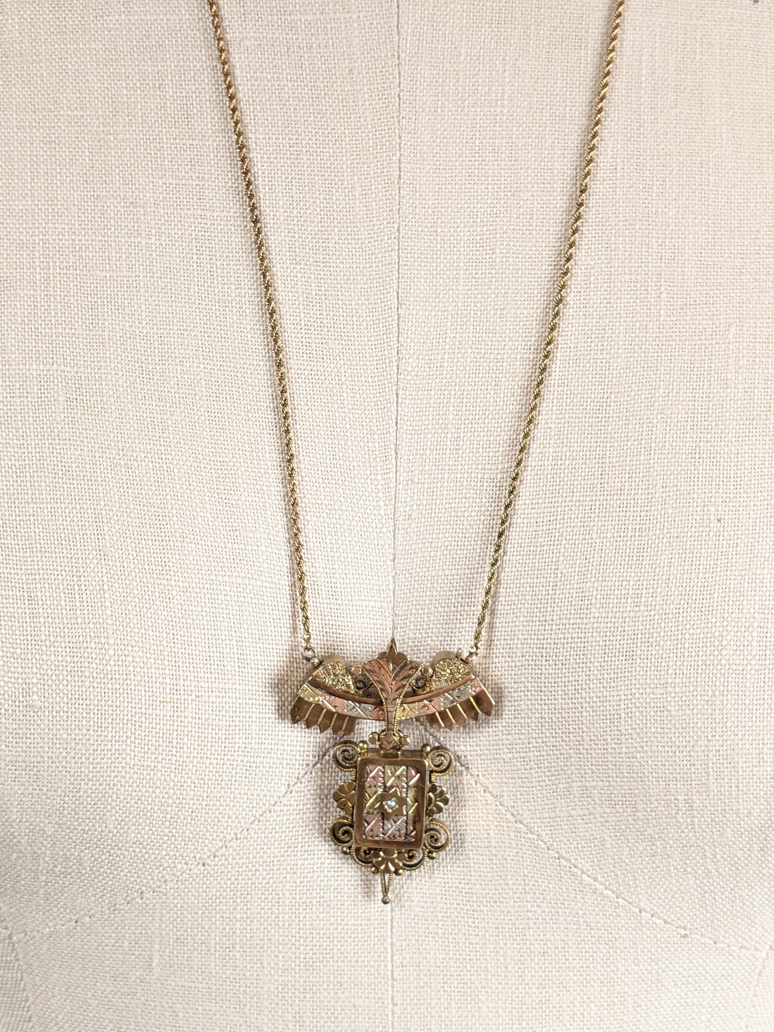 19th C. Etruscan Revival Locket Necklace