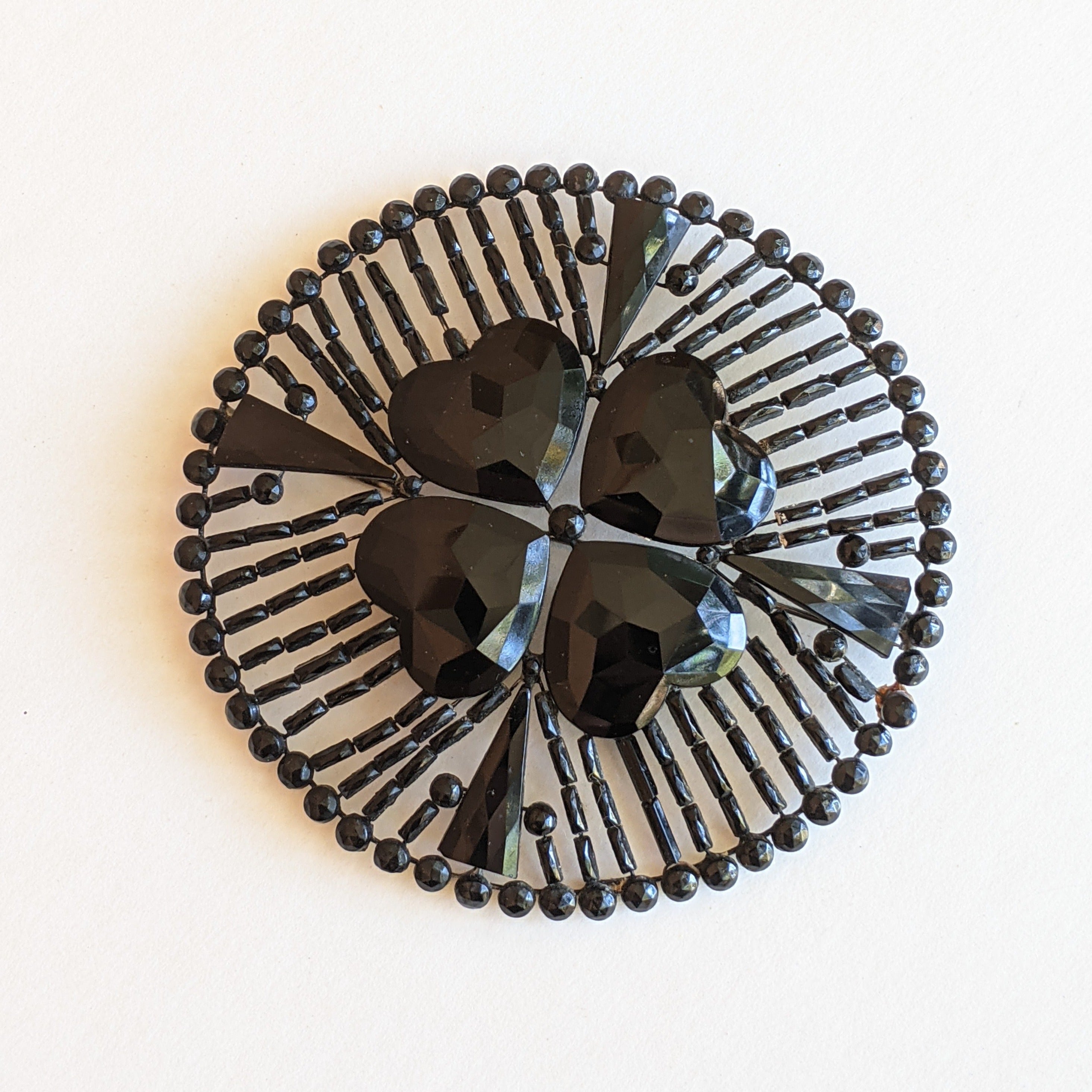1900s-1910s Large French Jet Brooch