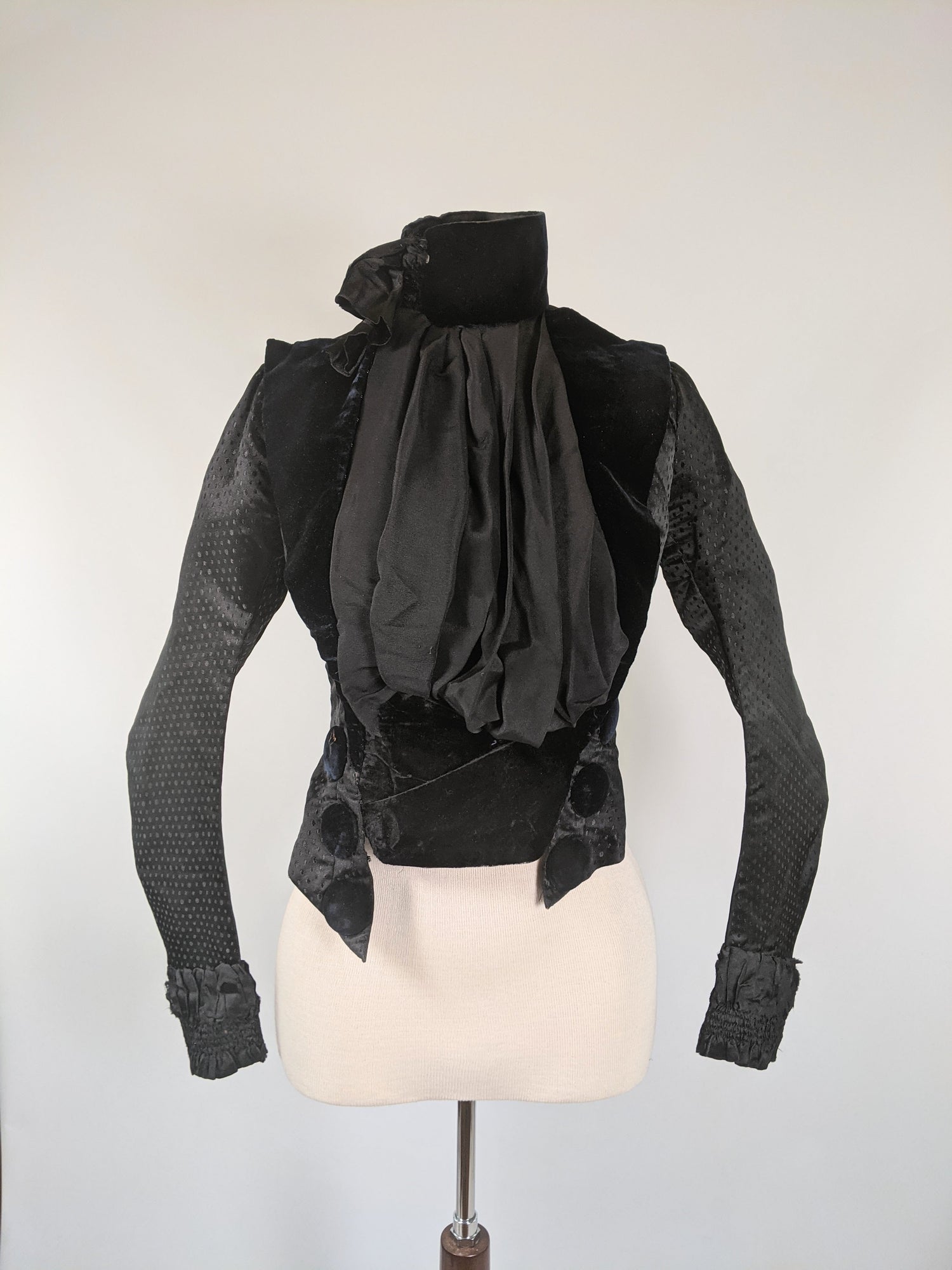 1880s Silk + Velvet Bodice
