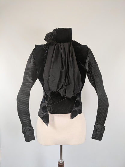 1880s Silk + Velvet Bodice