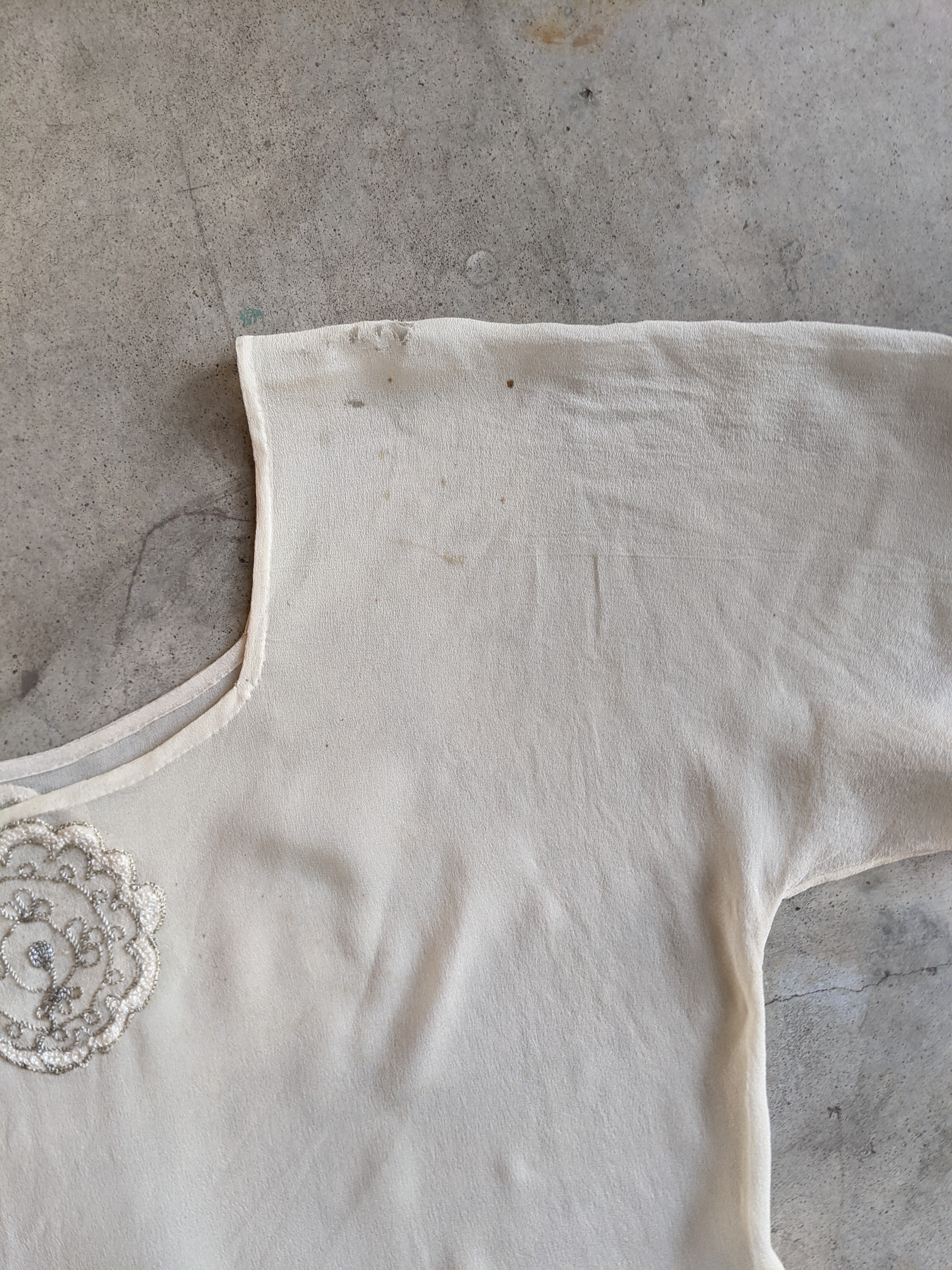 1920s Silk Chiffon Dress | Sz L