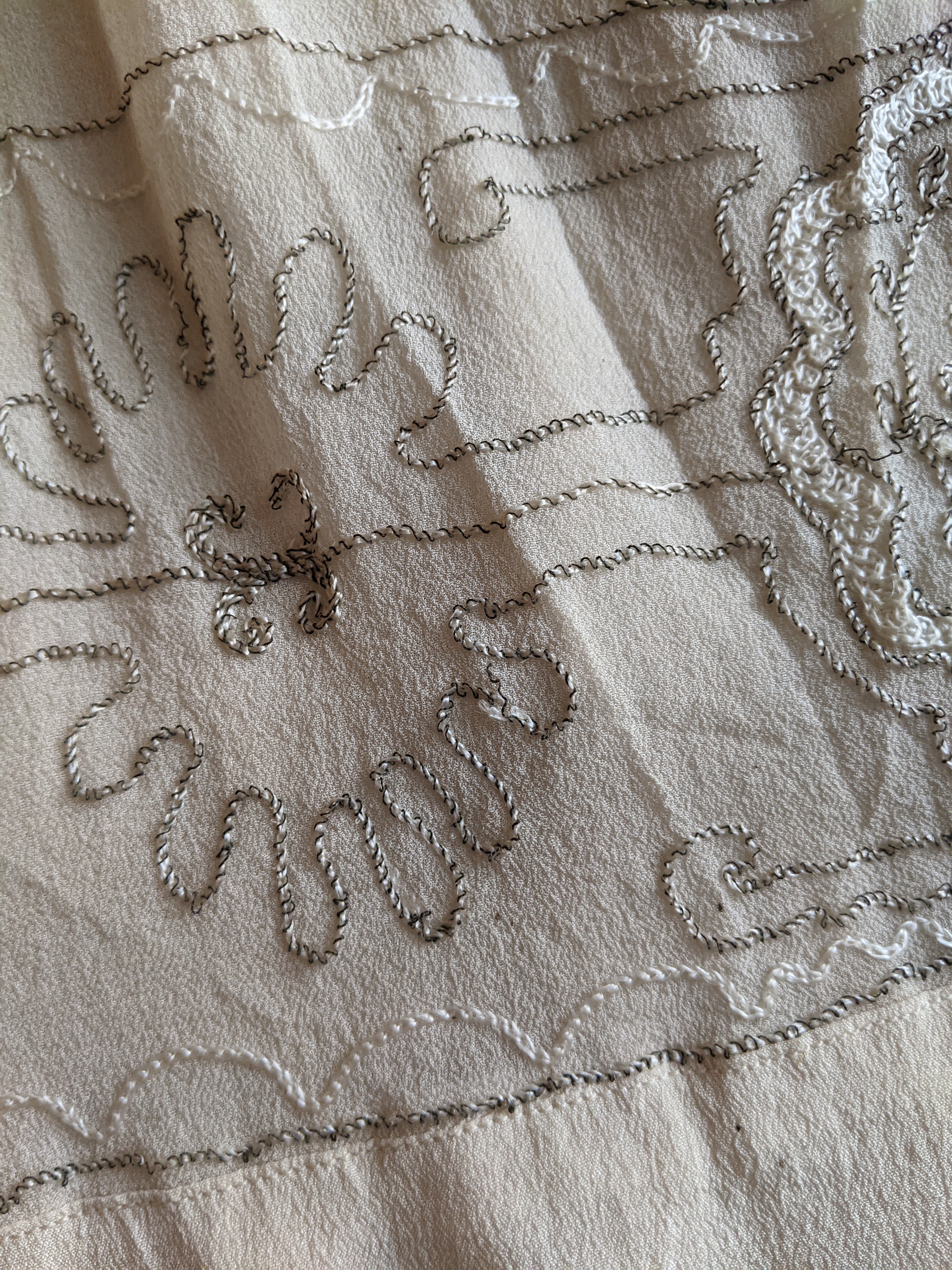 1920s Silk Chiffon Dress | Sz L