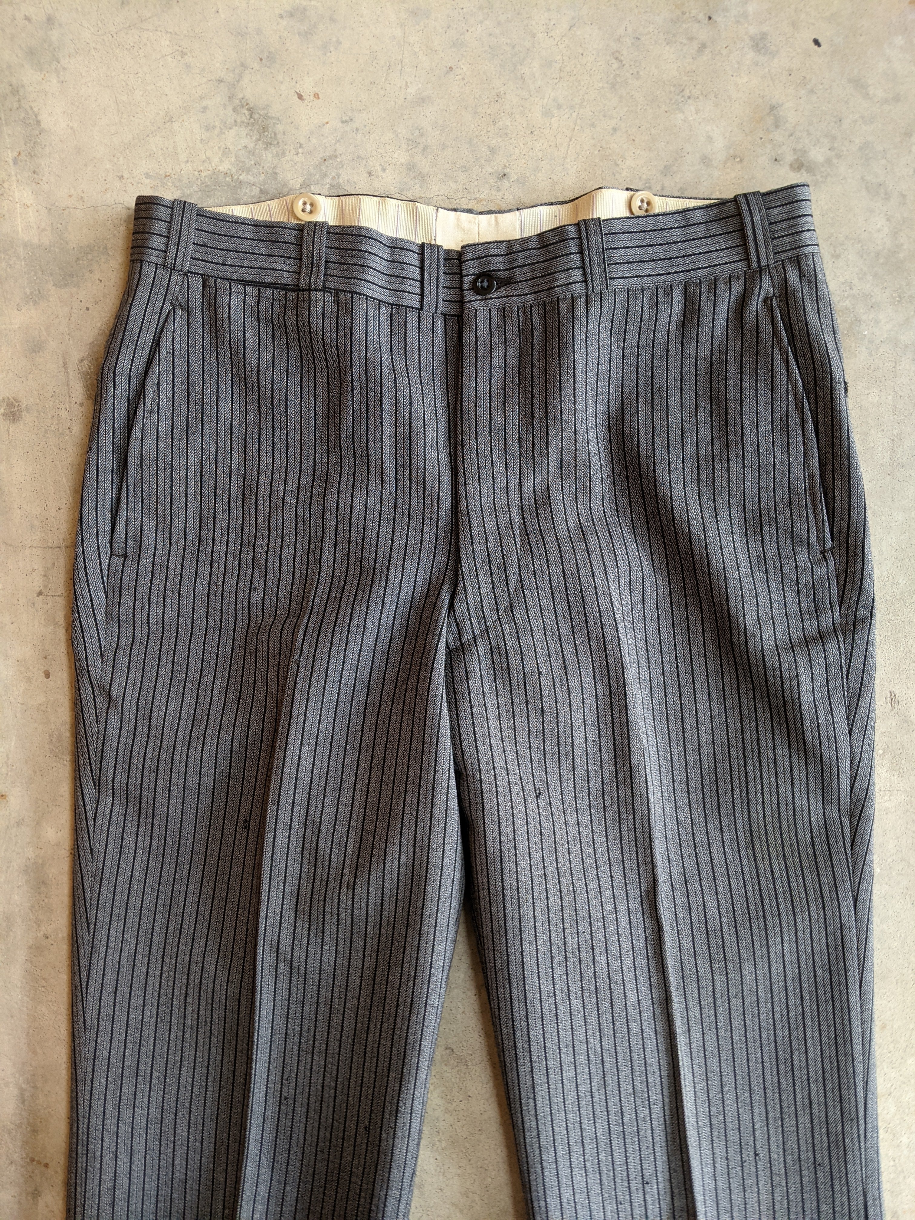 RESERVED | 2 Pair 1920s-1930s Striped Wool Trousers