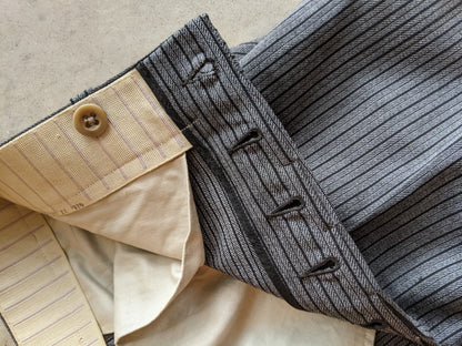 RESERVED | 2 Pair 1920s-1930s Striped Wool Trousers