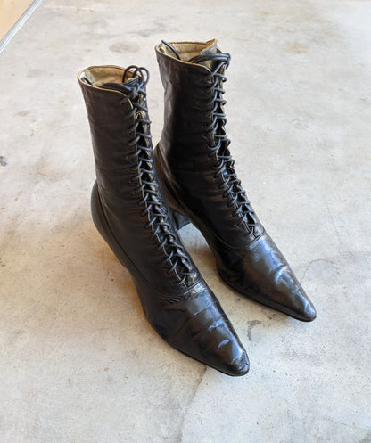 1910s-1920s Lace Up Boots | 7-7.5 US