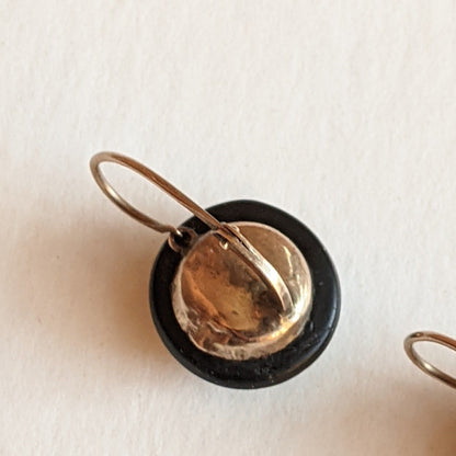 19th c. Gold French Jet Earrings