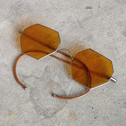 1930s Amber Tinted Octagonal Sunglasses