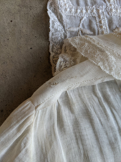 1910s Embroidered Cotton Dress | 30" Waist