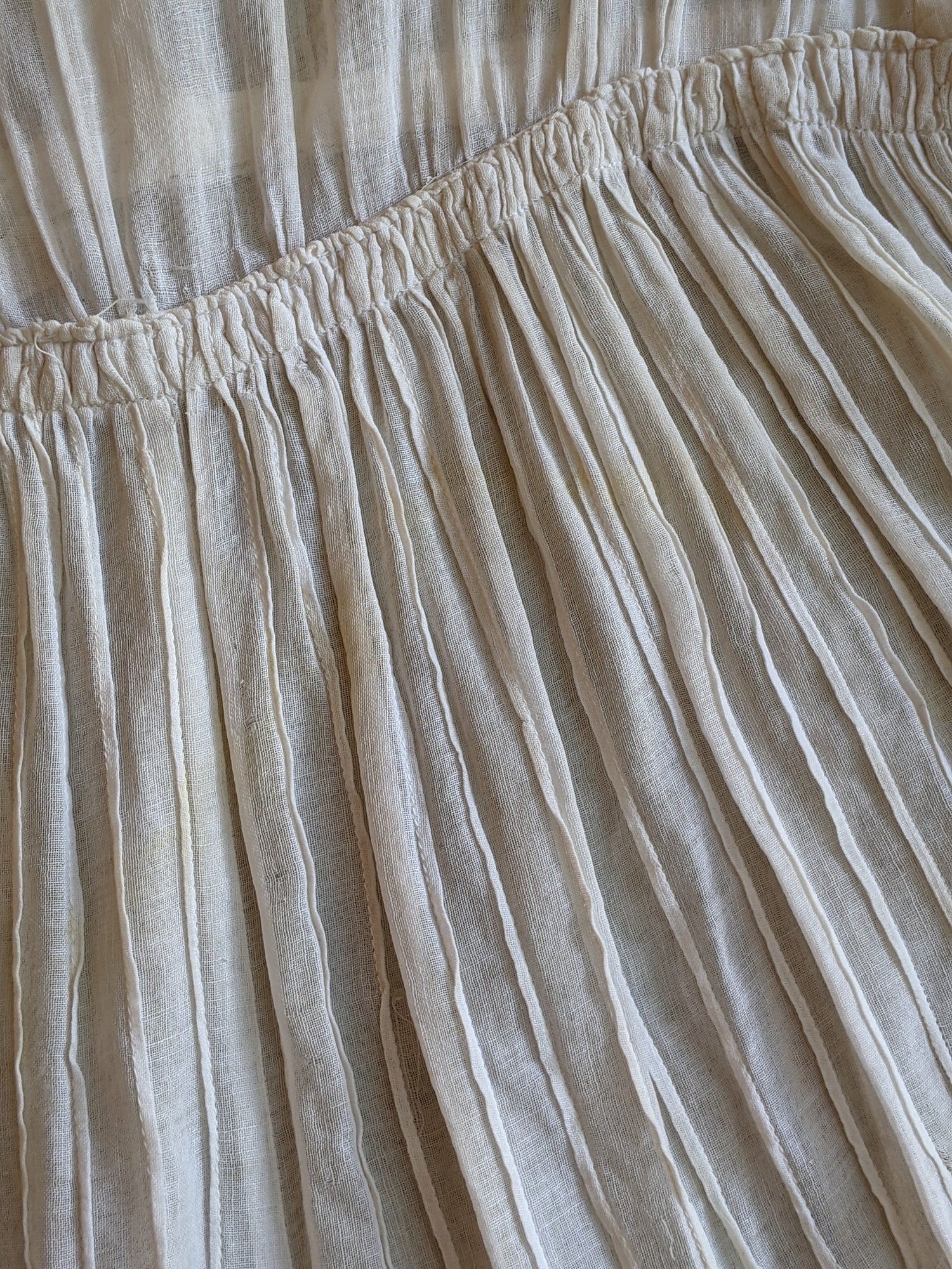 1910s Embroidered Cotton Dress | 30" Waist