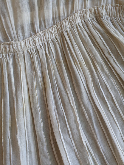 1910s Embroidered Cotton Dress | 30" Waist