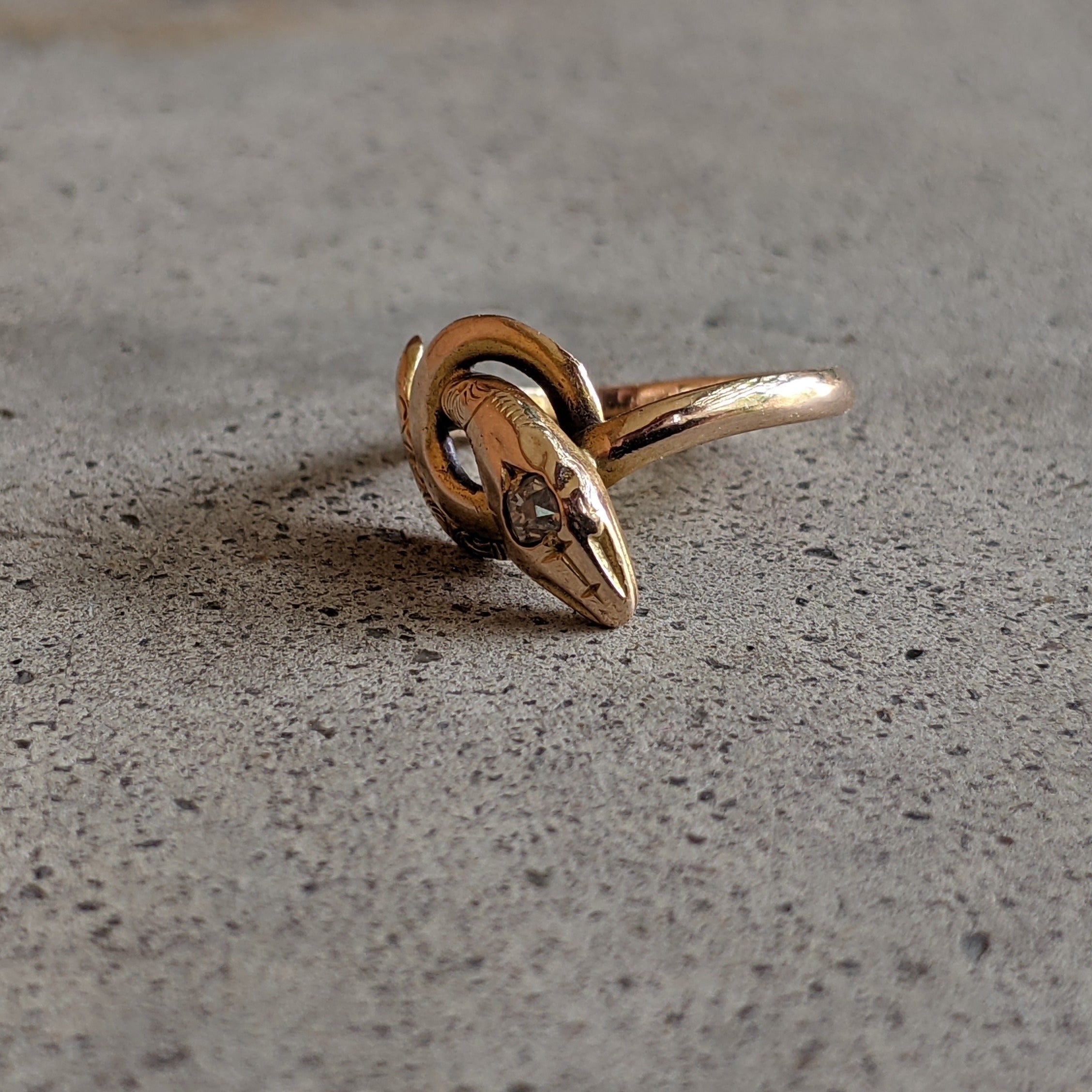 Turn of the Century 14k Diamond Snake Ring