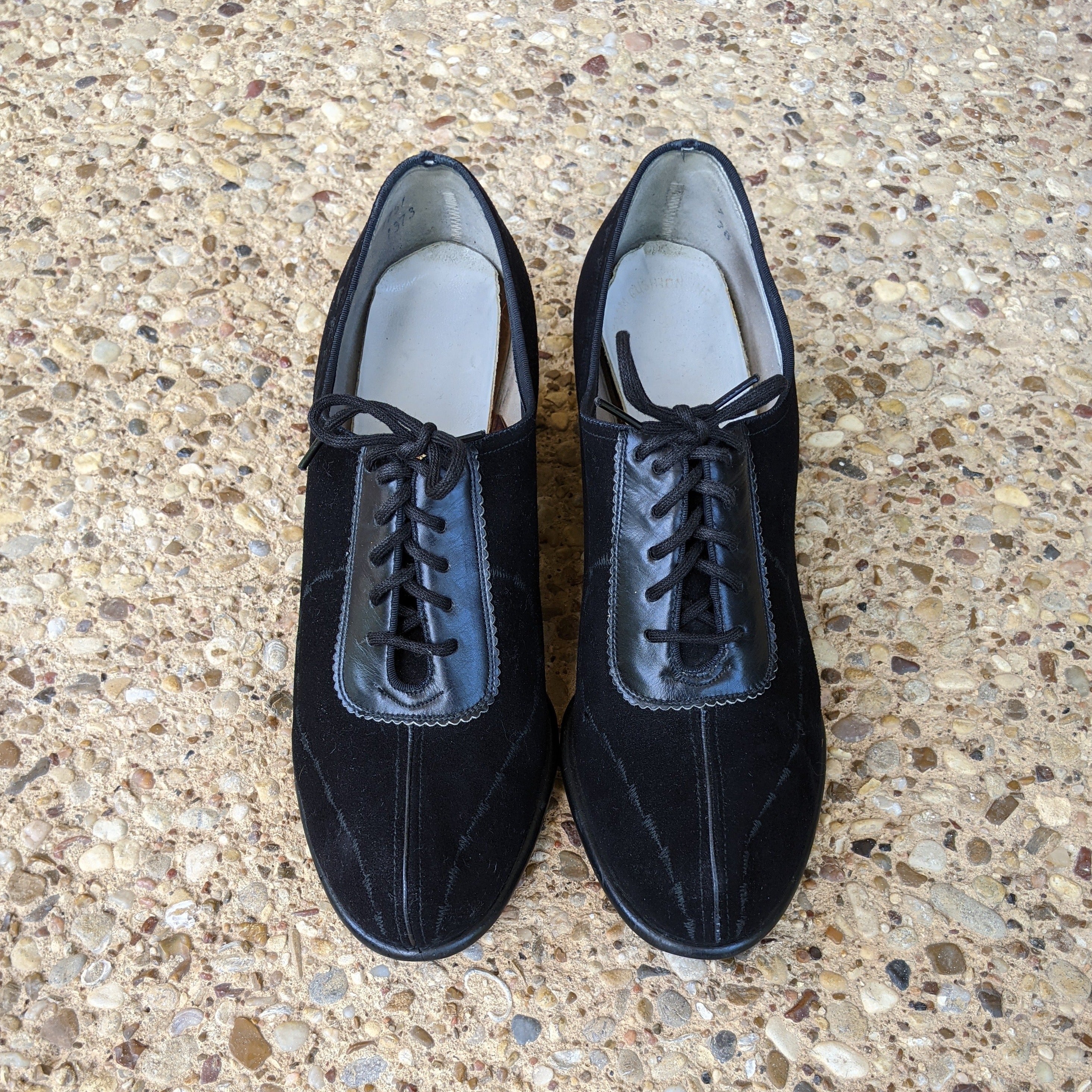 1950s Lace Up Suede Oxfords | Sz 7