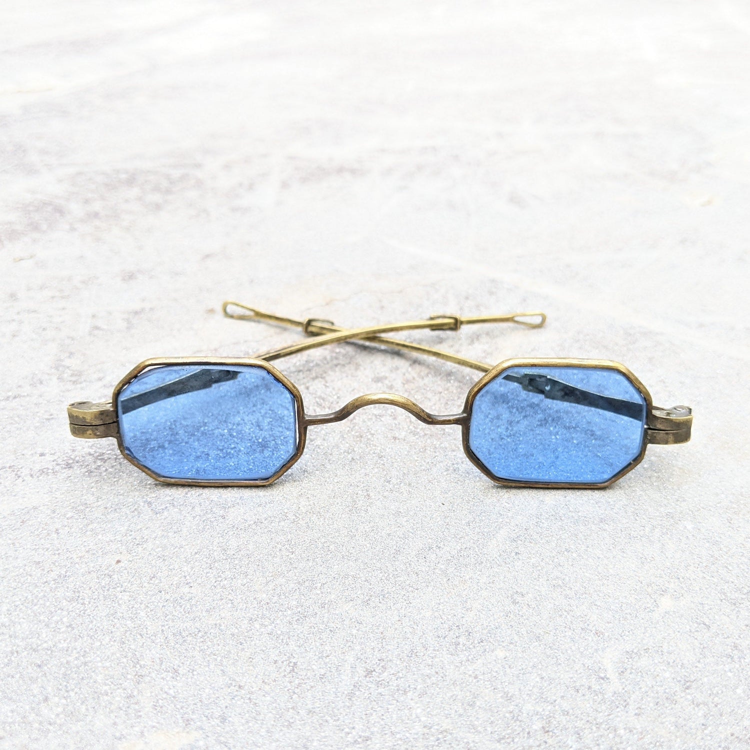 19th C. Blue Tinted Eyeglasses