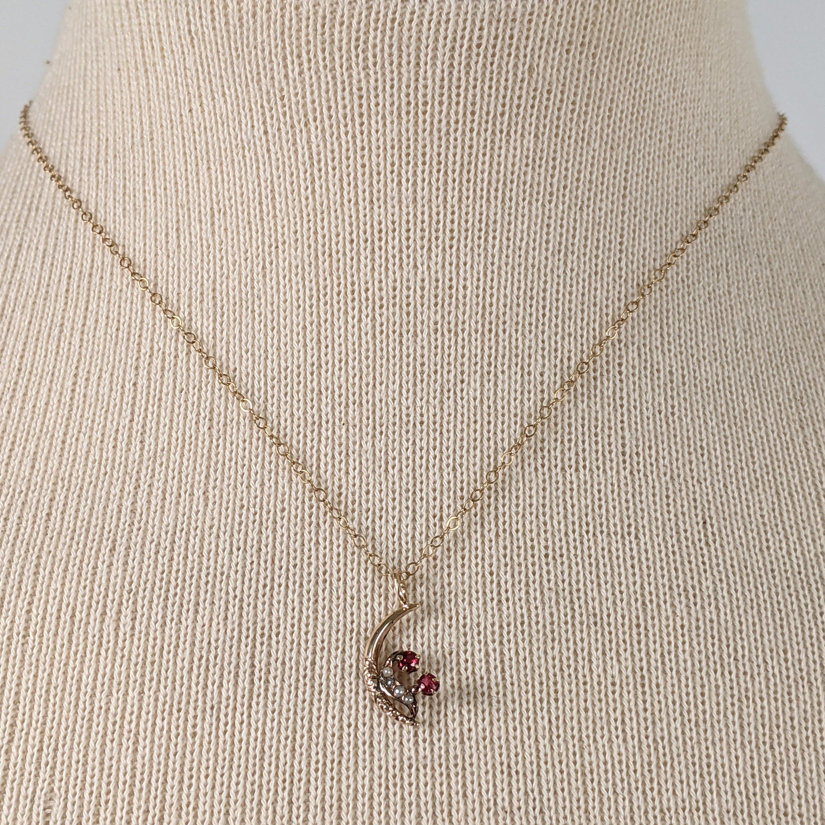 1900s-1910s 14k Gold Moon Pendant Conversion