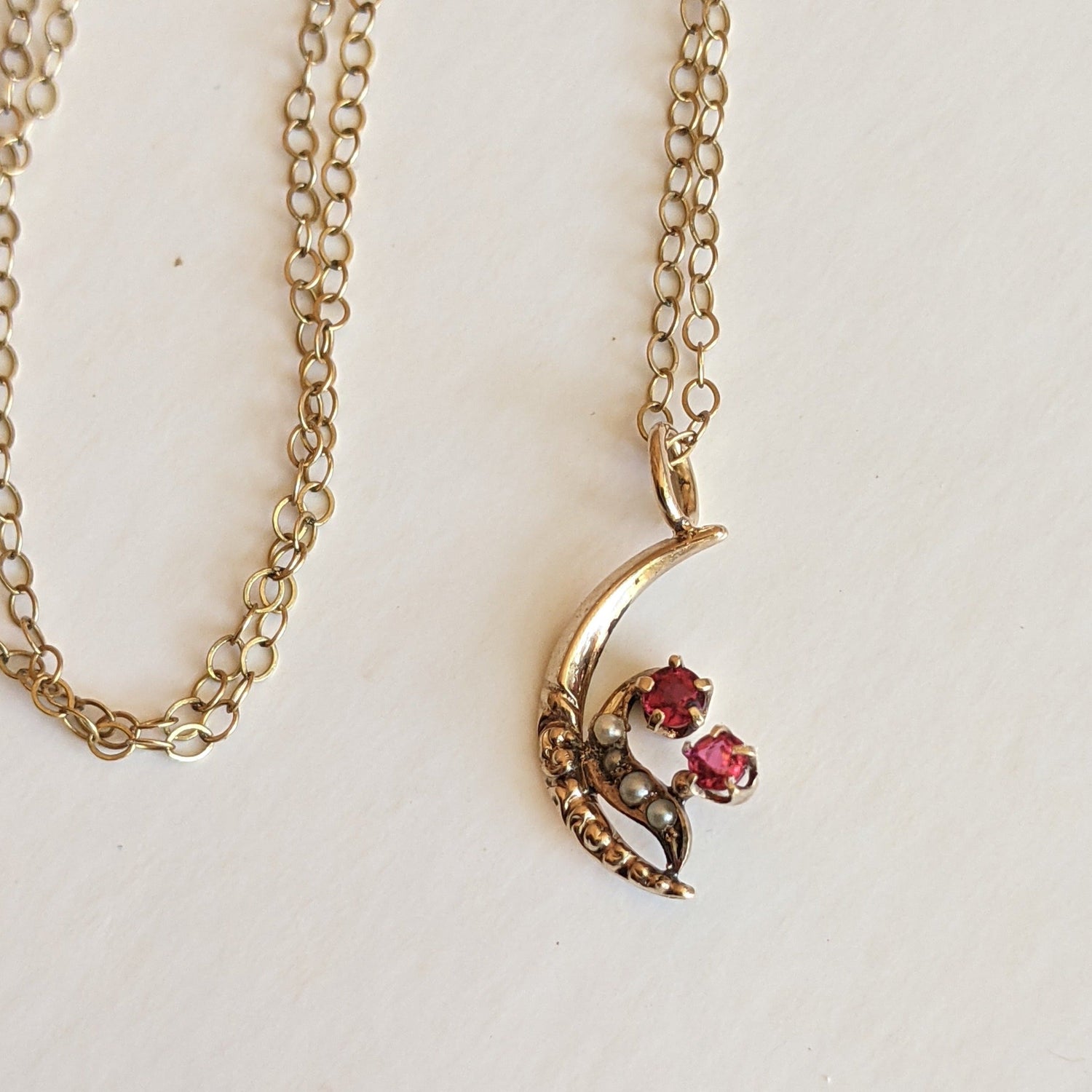 1900s-1910s 14k Gold Moon Pendant Conversion