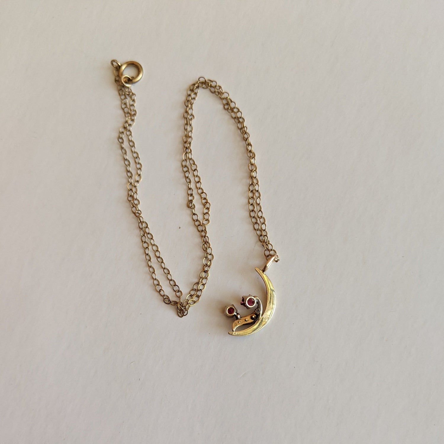 1900s-1910s 14k Gold Moon Pendant Conversion