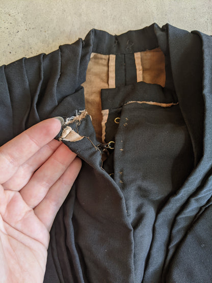 1890s Black Bodice + Skirt/Petticoat Ensemble